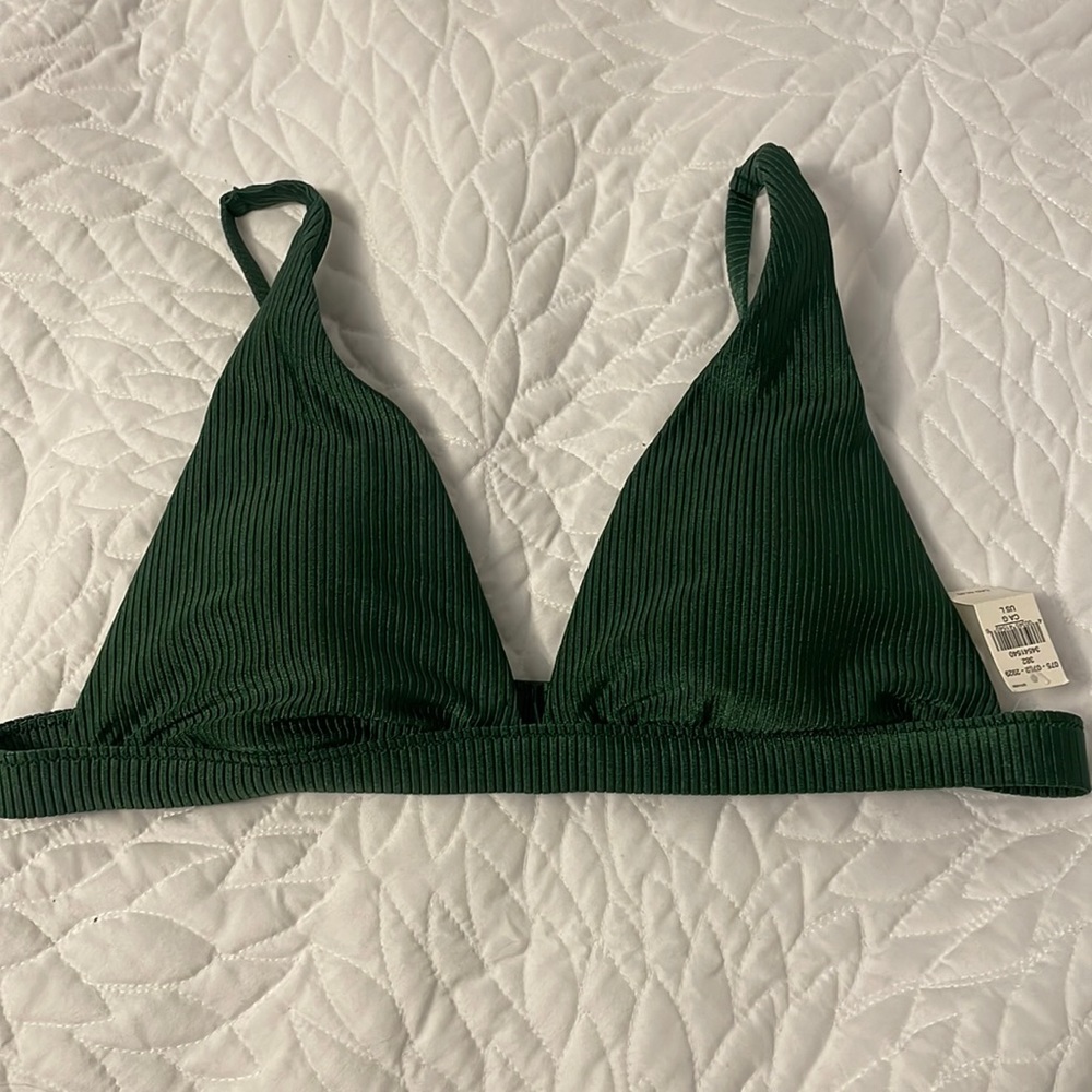Aerie Ribbed Shine Triangle Bikini Top